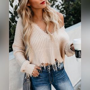 Vici Tainted Love Distressed Sweater -M